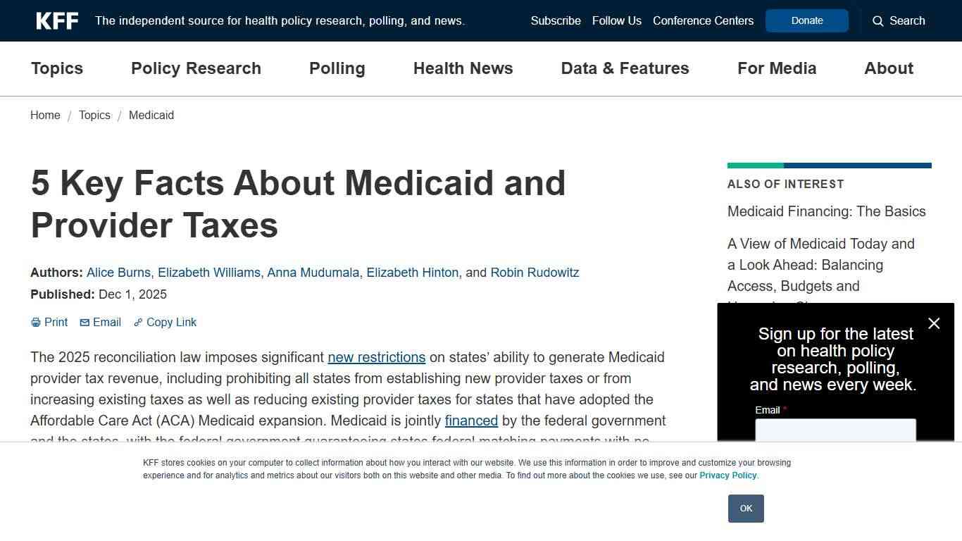 5 Key Facts About Medicaid and Provider Taxes KFF